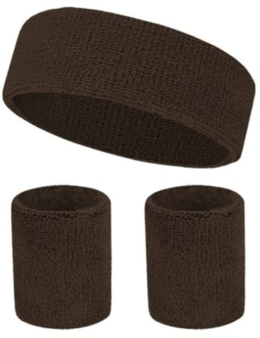 HSTWODE 3 Stück Sport Stirnband und Handgelenkschutz Set, geeignet für Ball Spielen, Yoga, Laufen, Fitness, Männer und Frauen