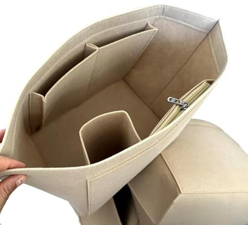 Alriedy Longchamp Tasche Damen Organizer, Filz Taschenorganizer Für Handtaschen, Multifunktionaler Bag Organizer Für Le Pliage, Innentasche Organizer Für Langem Griff, Beige, M