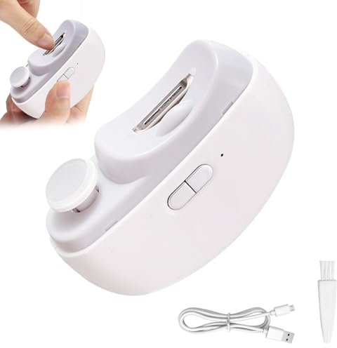VHV Coupe Ongle Electrique, Lime à Ongles Sécurisée pour Bébé avec Lumière LED, Rechargeable - 2 vitesses Pas de Bruit, lime à Ongles Portable pour Enfants,Personnes Agées et Adultes,Manucure (Blanc)
