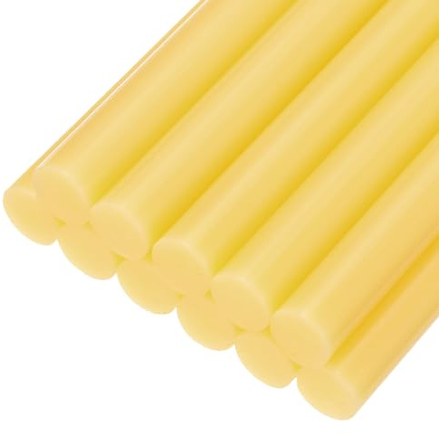 sourcing map Mini Hot Glue Sticks for Glue Gun 11mm x 100mm Light Yellow 12pcs