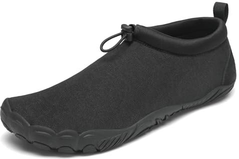 Mishansha Unisex Badeschuhe Atmungsaktiv Mesh Wasserschuhe Sommer Schnell Trocknend Aquaschuhe, Mattschwarz 40
