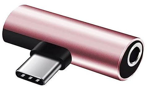 Adaptador de auriculares USB C 2 en 1 a 3,5 mm portátil tipo C a convertidor de auriculares USB C a dongle de audio auxiliar