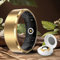 YD LIFE Smart Ring für Herren Damen - 2025 AI Fitness Tracker 5 ATM Wasserdicht mit Temperaturmessung,100+ Sportmodi,Schlafmonitor,Herzfrequenz,SpO2,Smartring für Android iOS (Gold, #11-20.8mm)