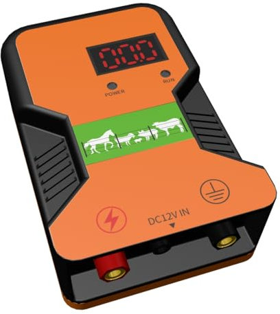15km ClôTure éLectrique, Cloture Electrique Pour Animaux, éLectrificateur De ClôTure éLectrique, Electrificateur Cloture Electrique , Pour La Protection Des Animaux (Orange)