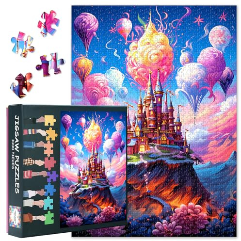 Fantastic Castle 1000-Piece Puzzle - 50x70cm A Colorful World Design, Mindfulness Puzzles for Adults, Home Decor & Family Board Games Unique Gift