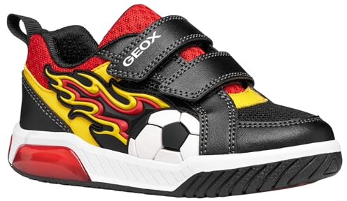 Geox J INEK Boy B Trainers, Black/Yellow, 30 EU