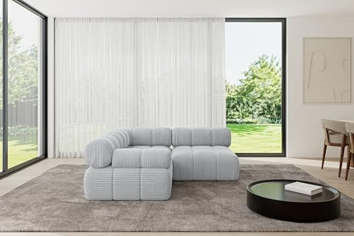 ALTDECOR Modulares Sofa Ecksofa in L-Form Corner modular Sofa Eckcouch Couch Wohnlandschaft Cauchsofa Polstersofa Mende-L1-190x190x70 cm Grau