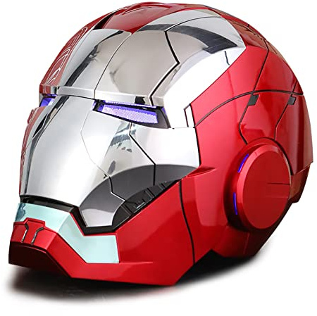 QCFGJBJK Iron MK5 Helmet Voice Control Cosplay Wearable Cosplay Open/Close LED Eyes 1:1 Mask Model