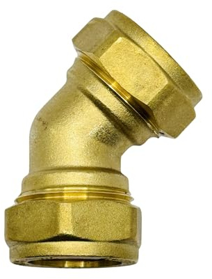 hep Online® Compression 22mm Brass Elbow Bend 45° Right Angle Brass Fitting Obtuse Bend