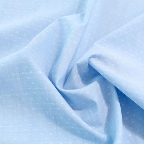 TOLKO Designer Baumwollstoff Meterware uni | Popeline Stoff aus ÖkoTex Baumwolle | Kleiderstoff Dekostoff Vorhangstoff Patchwork Stoffe zum Nähen (Hell Blau)