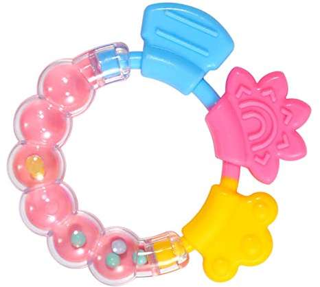 Generic Hochet en Silicone pour bébé, Gomme de Dentition Améliorant le Développement Dentaire, Parfait pour les Bébés, 3,7x2,8 Pouces (PINK)