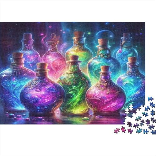 Traumhafte Zaubertrank 1000 Teile Puzzle für Erwachsene Papier Geduldsspiel Bunte Flaschen Puzzleteile Entspannung Wandbild 70x50cm/1000pcs