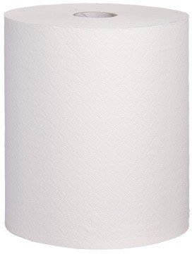 Blanc HYGIENIC Handtuchrolle – Set mit 6x Handtuchpapier-Rollen à 140 m, 2-lagig, 4 cm Ø Kern, Papierhandtücher-Rolle für Handtuchspender, Zellstoff geklebt, Weiß