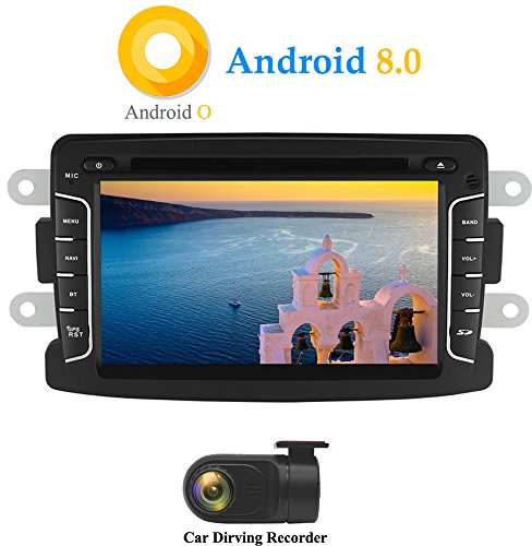 XISEDO Android 8.0 in-Dash 1 Din Autoradio 7 Voiture Radio à Écran Tactile 8-Core RAM 4G ROM 32G Car Radio pour Dacia Sandero/Renault Duster/Renault Captur/Lada Xray 2/ Logan 2