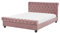 Beliani Polsterbett Doppelbett 160x200 Rosa Samtstoff mit Kopfteil Fußteil Lattenrost