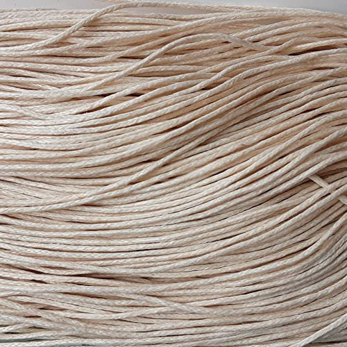 Cotton Waxed 100% Natural 1mm 30m / 21 colors Jewellery Making & Bracelet Necklace Craft,Decorating Stringing (5. CREAM)