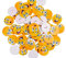 20 Stück lustige, bunte Holzknöpfe Motiv Smiley 20mm mit 2 Löcher Bastelknöpfe Kinderkleidung runde Knöpfe zum annähen nähen aufnähen basteln scrapbooking