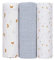 LÄSSIG Baby Puckdecke Spuckdecke Pucktuch Mulltuch 3er Set Baumwolle 85 x 85 cm/Swaddle & Burp Blanket L Adventure Tractor