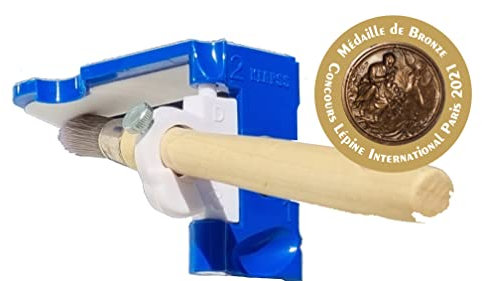 Applicateur de peinture avec pinceau+pinceau de rechange pré percé - remplace adhesif de masquage, avec support accessoire plat du pinceaux rond, peinture glycero, acrylique,