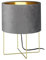 Tischleuchte, Aura | goldfarben| Stoffschirm| grau Samt/innen goldfarben| H: 32,00 cm, D: 24,00 cm| mit Schnurschalter| 1x E27 max. 40 Watt | 50460