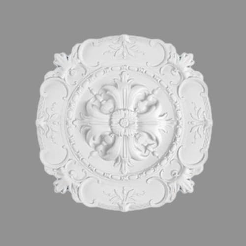 PROVISTON | Stuckrosette | Polystyrol | Durchmesser 400 mm | Weiß | Hochwertig | Stabil | Einfache Montage | Deckenrosette | Wandgestaltung