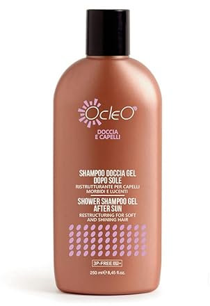 OCLEO' SHAMPOO DOCCIA GEL – SHAMPOO DOPO SOLE PER CAPELLI MORBIDI E LUCENTI – RISTRUTTURANTE ml 250