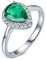 Daesar Ring Platin 950 Damen, Verlobungsring Tropfen Smaragd 1ct Trauring Nickelfrei mit Moissanit Ringgröße 45 (14.3)
