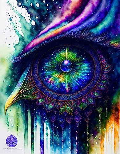 Kunstdruck Leinwand Jahrgang Wandkunst Vision Ayahuasca Zauber der Dunkelheit: Aquarell für Wanddekoration 60x90cm