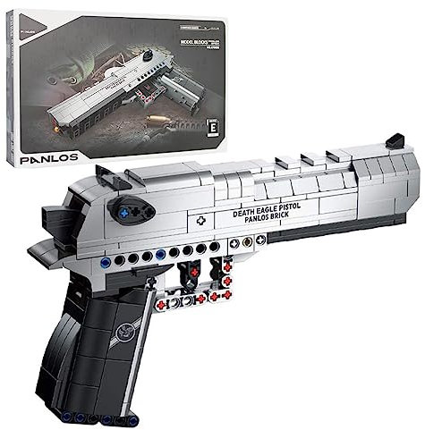 AKOGD Building Blocks Pistols Set, 360Pcs Shootable Simulation Death Eagle Gun Model, Shooting Weapon Construction Set with Shooting Function