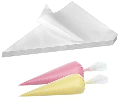 PHYTONICS 100 Pcs Poche a Douille Patisserie Professionnelle,Poche a Douille Jetable,Poche à Douille,Sacs Pâtisserie Décorant en Plastique Transparent pour Décoration de Gâteaux,Desserts,Pâtisseries