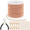 Tanstic 102Pcs 30 Feet Jewelry Making Chains Necklace Chains Bulk Cable Link Chain with 50Pcs Jump Rings, 50Pcs Lobster Clasps, Pliers for Bracelet Necklace Making(Rose Gold)