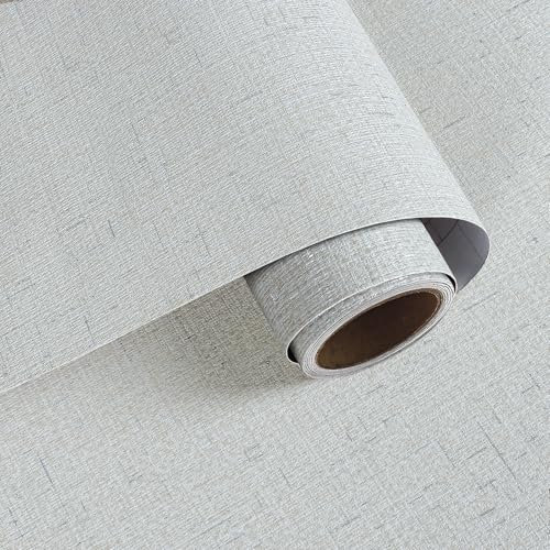VaryPaper Leinen Textur Tapete Selbstklebend Stoffoptik 40cmx200cm Selbstklebende Folie für Möbel Klebefolie Möbel Matt Wandtapete Wohnzimmer Schlafzimmer Tapete Moderne Regal Schrankfolie