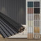 HEXIM Akustikpaneele Holz 278x60cm - Holzpaneele Wand Lamellenwand flexibel MDF Wandpaneele TV Wandverkleidung Holzwand Deko anthrazit (6 Paneele / 10,02 m² Black Lead - AP05)