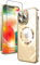 Mephoro 2 in 1 for iPhone 11 Pro Case Crystal Clear, Not Yellowing, Compatible with Magsafe, with 1X Screen Protector + Camera Lens Protector, Shockproof Protective iPhone 11pro Case, Gold