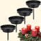 Kerzenhalter Adventskranz Stumpenkerzen 8 cm Adventskerzenhalter Schwarz 2 In1 Kerzenteller Adventskranz Metall, Abnehmbar Kerzenstecker für Adventskranz Teller, Weihnachten Dekoration