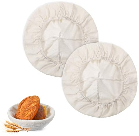 2 Pcs 9 Inches Banneton Liner, Bread Proofing Basket Cloth Liner, Universal Bannetons Proofing Baskets Liners, Washable Quick-Dry Banneton Covers Liners, Reusable Durable Bowl Covers for Breads Proof