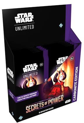 Asmodee Star Wars: Unlimited TCG Secrets of Power Carbonite BOOSTER DISPLAY - 12 Premium Booster Packs with Exclusive Variant & Prestige Cards, Ages 12+, 2+ Players, 20 Minute Playtime