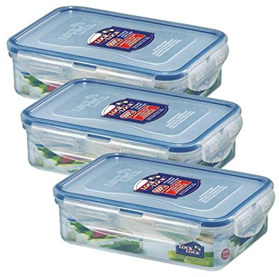 Lock & Lock – Recipiente Hermético HPL815 para Almacenamiento, Envases para Alimentos – Juego de 3