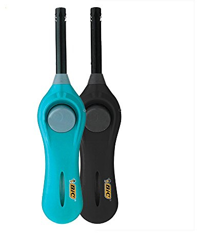 1 encendedor de gas de plástico electrónico para bicicleta, 20 cm, color negro