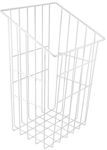 Gedotec Gitterkorb Wäschekorb Weiß mit Einhänge-Funktion - BxT: 290 x 240 mm - Made in Germany - Stapelbarer Wäsche-Sammler für Schrank & Aufbewahrung - Wäschesammler Korb - Wäschekörbe