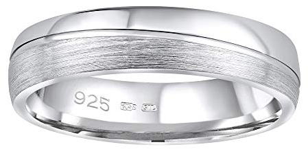 SILVEGO Damen und Herren Ehering Silber 925 ohne Stein GLAMIS