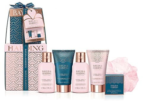 Baylis & Harding Jojoba, Vanilla & Almond Oil Signature Collection Luxury Pamper Present Keepsakes Boxes Gift Set- Vegan Friendly