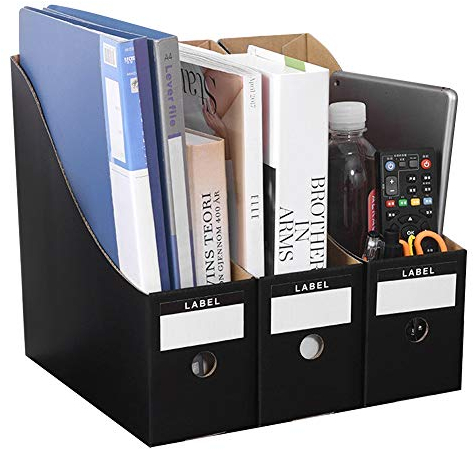 Stehsammler Schreibtisch Organisation 3 Stücke Stehordner Set Zeitschriftenständer Kraftpapier Prospekthalter Zeitschriften Dokumente Sammler Ordnungssystem für Büro Bibliothek Arbeitszimmer