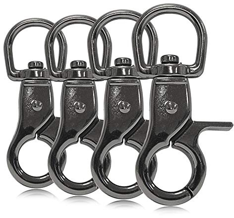 Ganzoo Scherenkarabiner-Haken mit Drehgelenk L: 60 mm, Leichter Schnappkarabiner für Hunde-Leine, im Set, Wirbelkarabiner, Triggerhead für Paracord 550 Hundehalsband, legierter Stahl, Drehkopf