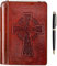 SETTINI® Tagebuch liniert - Keltisches Kreuz Tagebuch zum Schreiben Geschenkset - Hardcover Veganes Leder, inklusive Luxusstift in einem einzigartigen Stifthalter, 192 Seiten, 15,2 x 21,6 cm