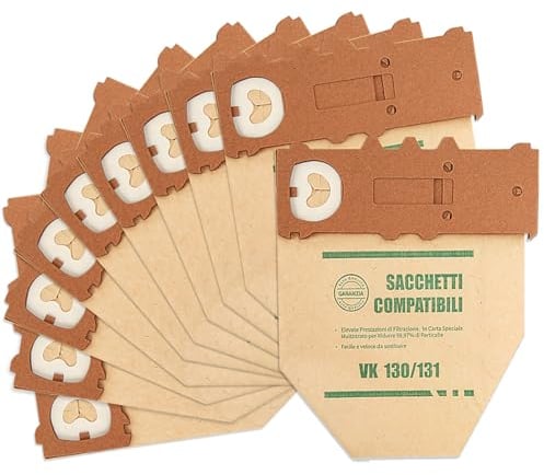 8 Sacchetti per Aspirapolvere vorwerk folletto VK130 VK131