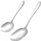 BESTonZON Portion Löffel 2 PCS Edelstahl Salat Serviert Löffel für Parteien Abendessen Extra Große Esslöffel Buffet Bankett Besteck Küche Restaurant Serviert Utensil Silber Suppe Löffel