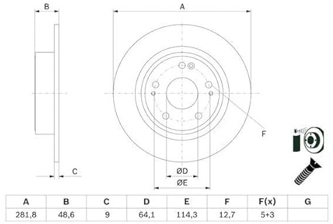 Bosch BD2821 Bremsscheiben - ECE-R90 Zertifizierung - zwei Bremsscheiben pro Set