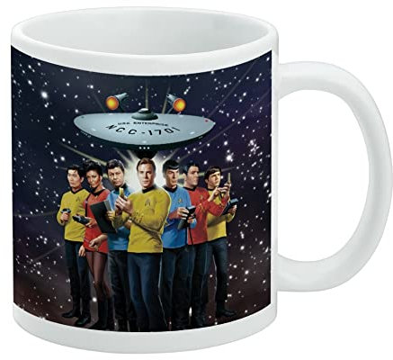 Star Trek The Original Series Kaffeetasse aus gegossener Keramik, Geschenkbecher für Kaffee, Tee und heiße Getränke, 325 ml, Weiß