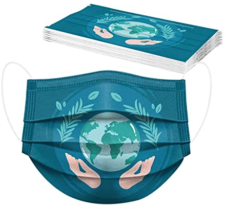 Generisch 10 Stück Erwachsene Einweg Mundschutz mit Motiv Ostern Bunt MNS Mund Nasenschutz Osterhase Druck Tücher Atmungsaktiv Mund-Nasen-Schutz Bandana Halstuch Schals, Einheitsgröße